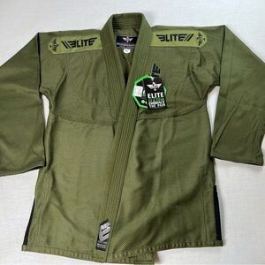 Elite Sports Gi Adult A0 Green Martial Arts BJJ Brazilian Jiu Jitsu NO Belt NWT